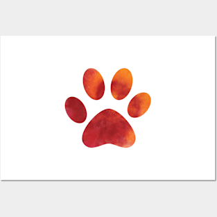 Tie Dye Dog Paw Posters and Art